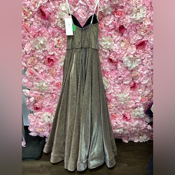 Cecilia Couture 1482 Size 8 Bronze Strapless A Line Long Dress - Picture 4 of 6